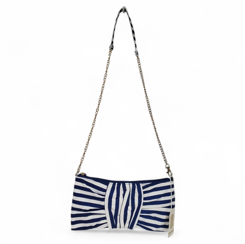 Mud Pie Gameday Bag In Navy Stripe